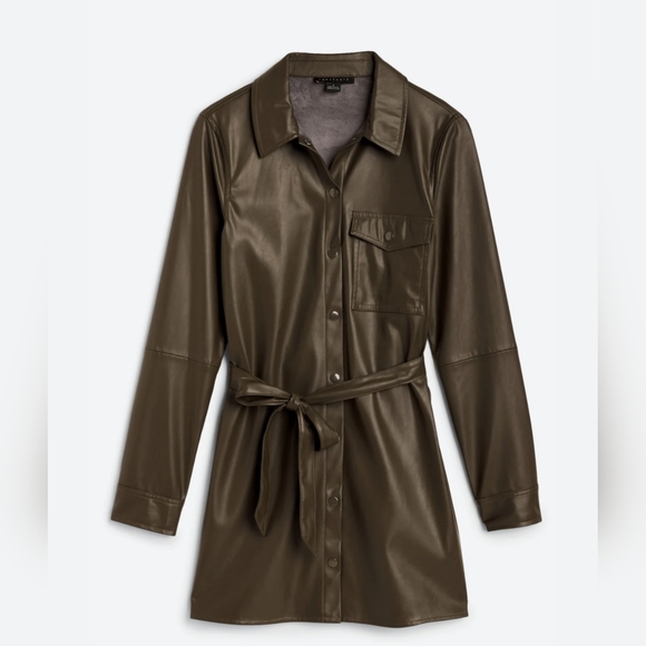 Olive Green Sanctuary Tie Shirt Dress size L - Picture 5 of 10